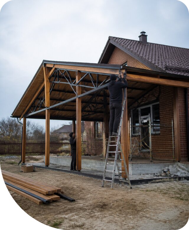Пристройка навеса к дому и участку в Горном-Алтайске под ключ